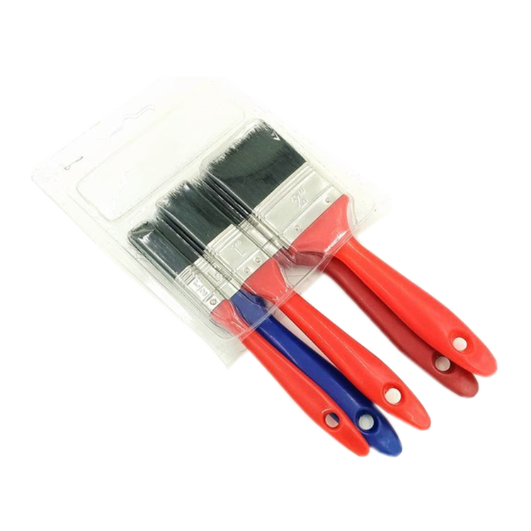 Anpassad design Private Label Cheap Hog Bristle Paint Brush Set med plasthandtag