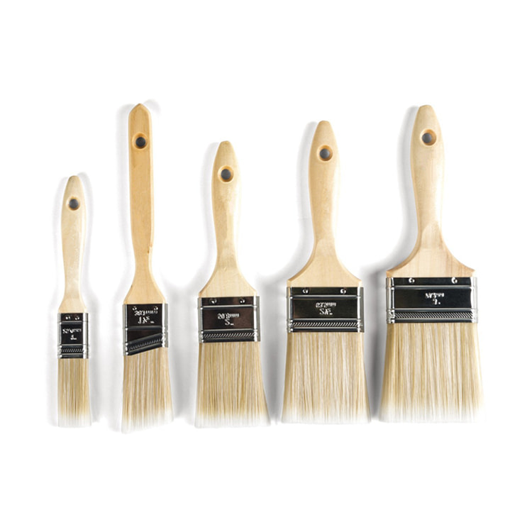 Nordamerika Nylon Filament Vinkel Pensel Set Långt trä Handtag Sash Brush