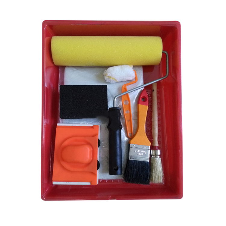 Sanfine Paint Tray Kit Set med 11 delar Premium All Paints Paint Roller Set med skumslipblock